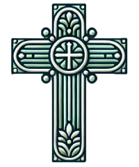 Green decorative cross